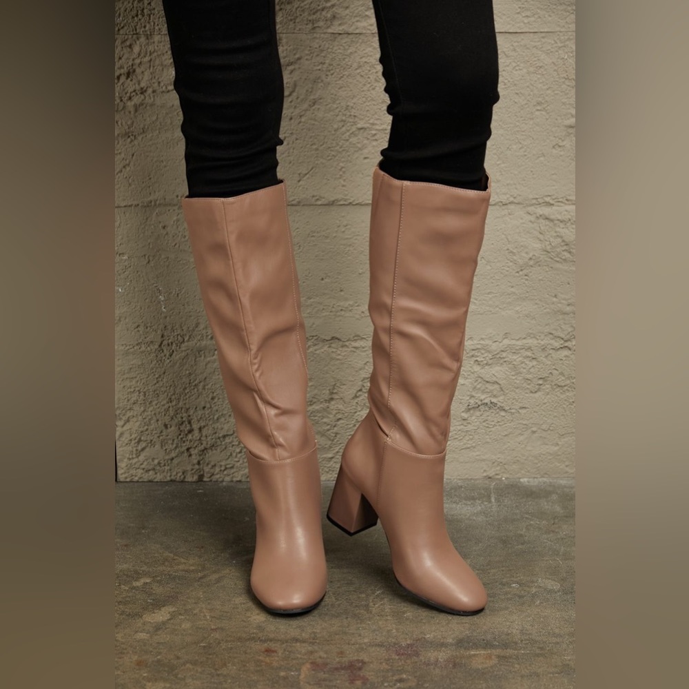 East Lion Corp Block Heel Knee High Boots - BOUTIQUE